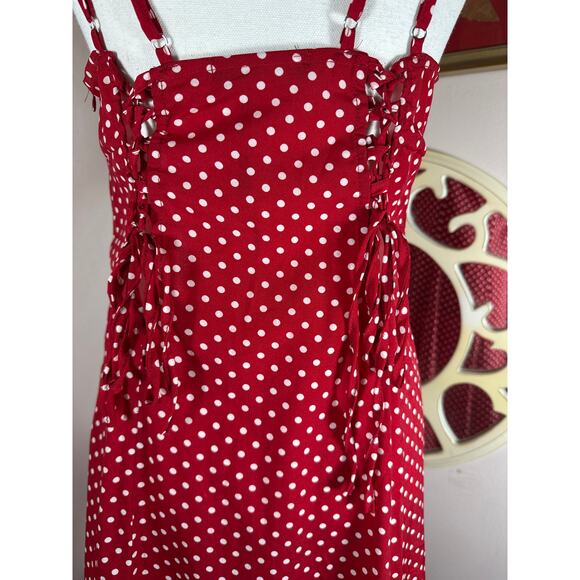 Zaful Red And White Polka Dot Maxi Sundress Size 6 - Picture 3 of 4